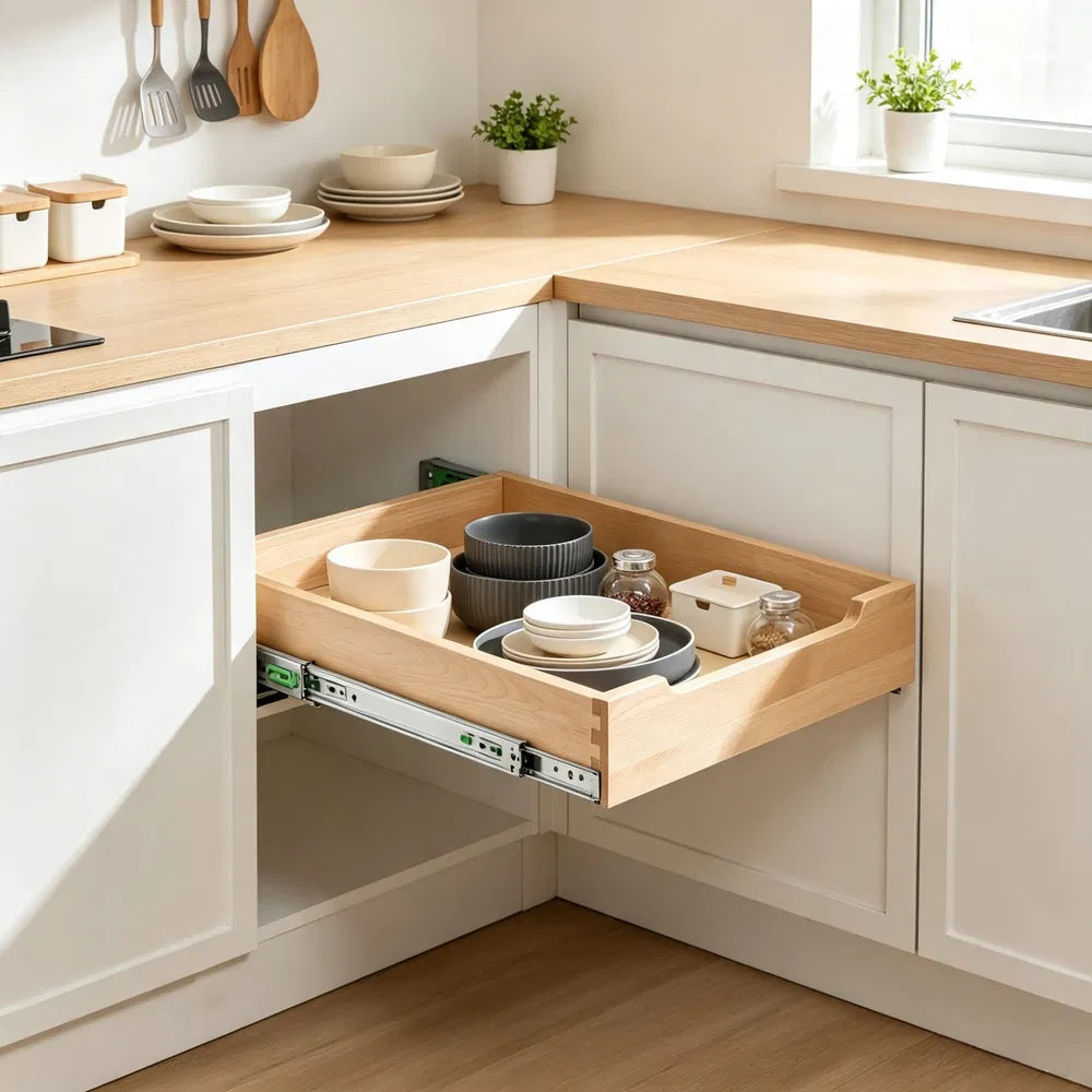 Wood Pull-Out Cabinet Organizer