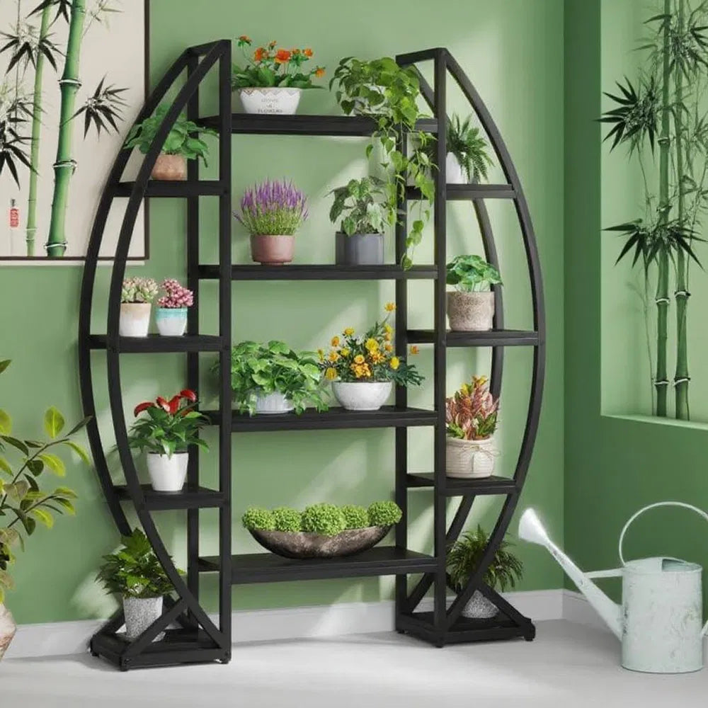Curved Plant Display Shelving