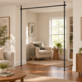 Adjustable Room-Divider Curtain Rod — Black