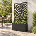 Planter Box with Leaf-Pattern Trellis