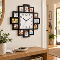 Photo Collage Wall Clock - Black