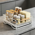 Pull-Out Under-Sink Cabinet Organizer with Drain Tray