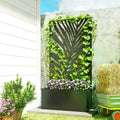 Planter Box with Leaf-Pattern Trellis